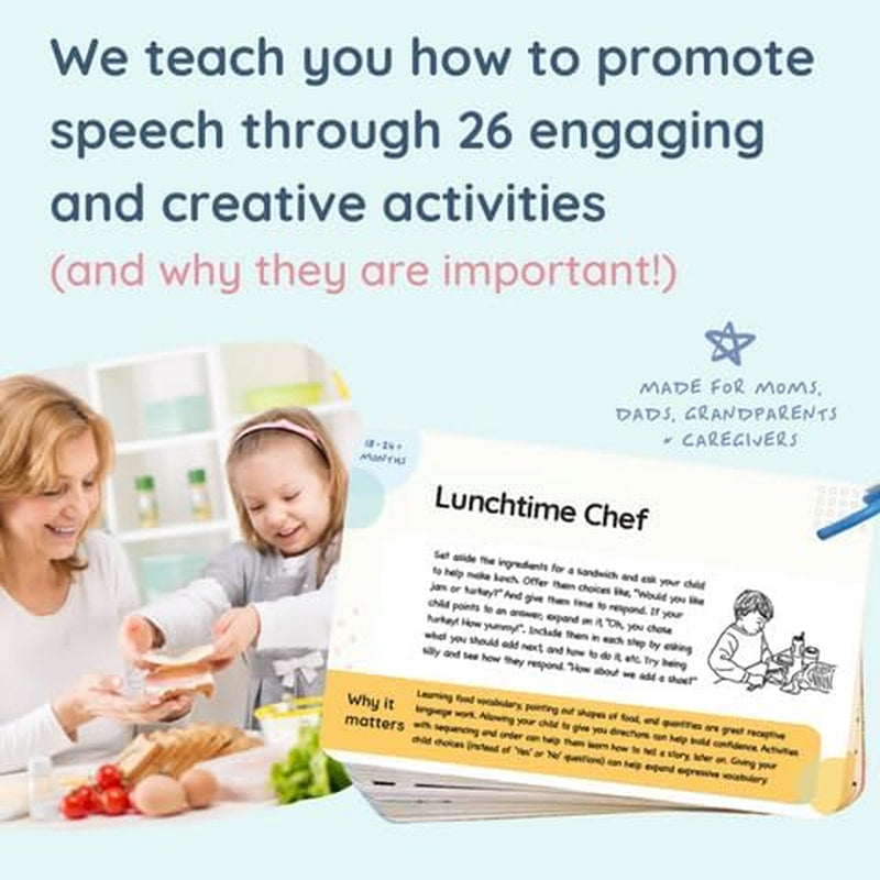 ™ Speech & Language Development Cards (0–36 Months) | 26+ Research-Based Activities for Babies, & Toddlers, Educational Activity Milestone Flash Card Baby
