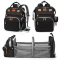 Baby Diaper Bag with Changing Station, Waterproof Diaper Bag Backpack for Moms Dads with USB Charging Port, Baby Shower Gifts, Large Capacity Diaper Backpack, Black