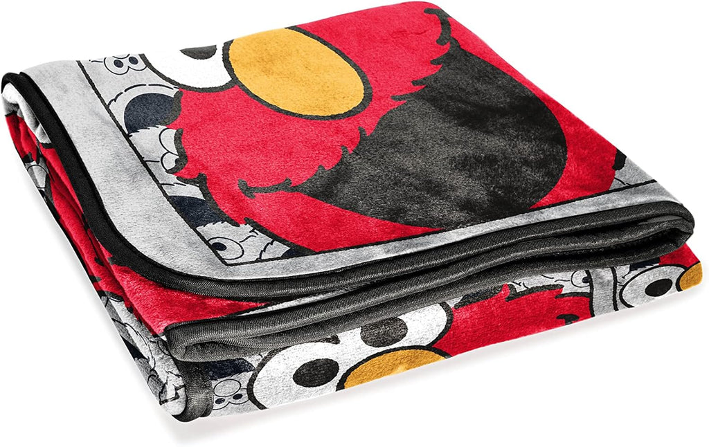 Sesame Street Hip Elmo Throw Blanket - Measures 40 X 50 Inches, Kids Bedding - Fade Resistant Super Soft Fleece
