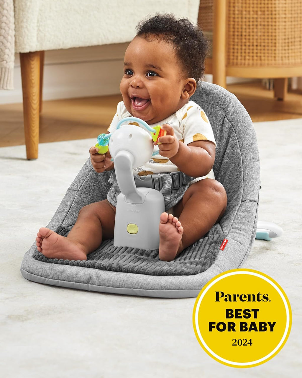 Skip Hop Baby Ergonomic Activity Floor Seat for Upright Sitting Lightweight and Travel-Friendly Silver Lining Cloud Grey Age 0+