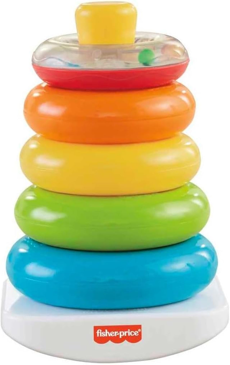 Baby’S First Blocks & Rock-A-Stack Toy Set, Bucket of 10 Shapes & Ring Stacking Activity for Developmental Play Ages 6+ Months (Amazon Exclusive)