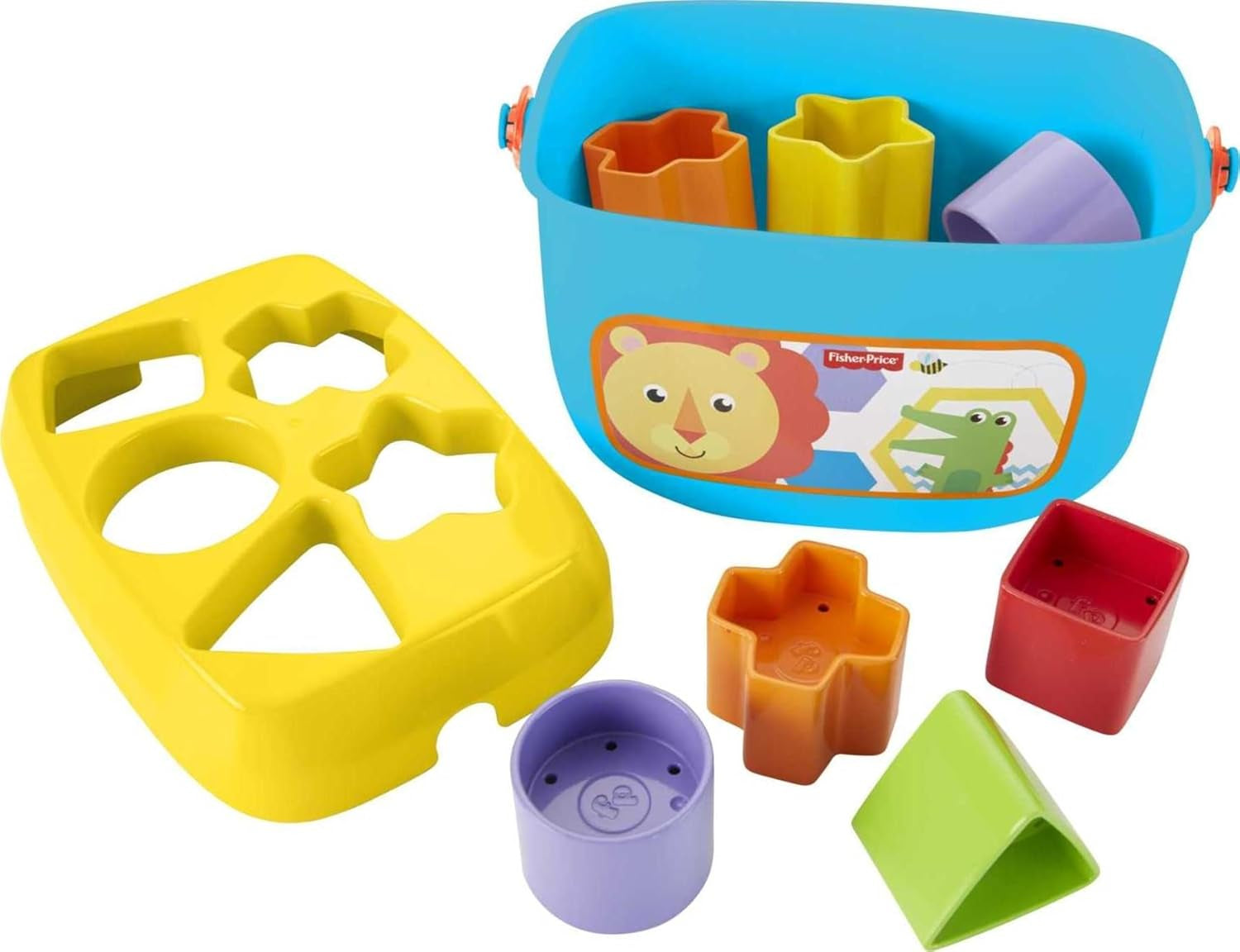 Baby’S First Blocks & Rock-A-Stack Toy Set, Bucket of 10 Shapes & Ring Stacking Activity for Developmental Play Ages 6+ Months (Amazon Exclusive)