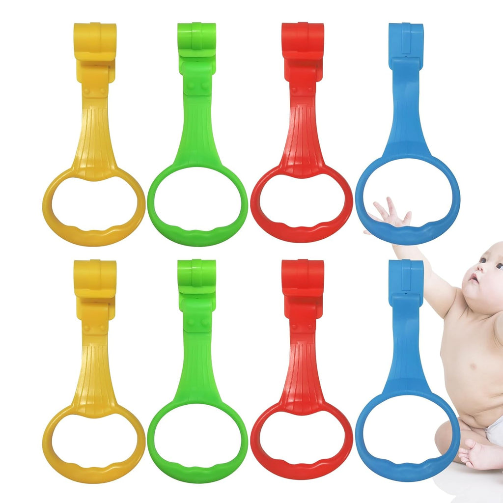 Baby Pull up Ring 8 Pack Walk Assistant Multi-Color Convient Handles for Kids and Toddler