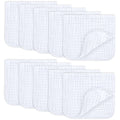 Muslin Burp Cloths 20" X 10", Pack of 10 - Large, 6-Layer, Ultra Absorbent 100% Cotton for Baby Drool and Messes - Soft, Safe & Gentle Baby Burp Cloths for Boys & Girls - White