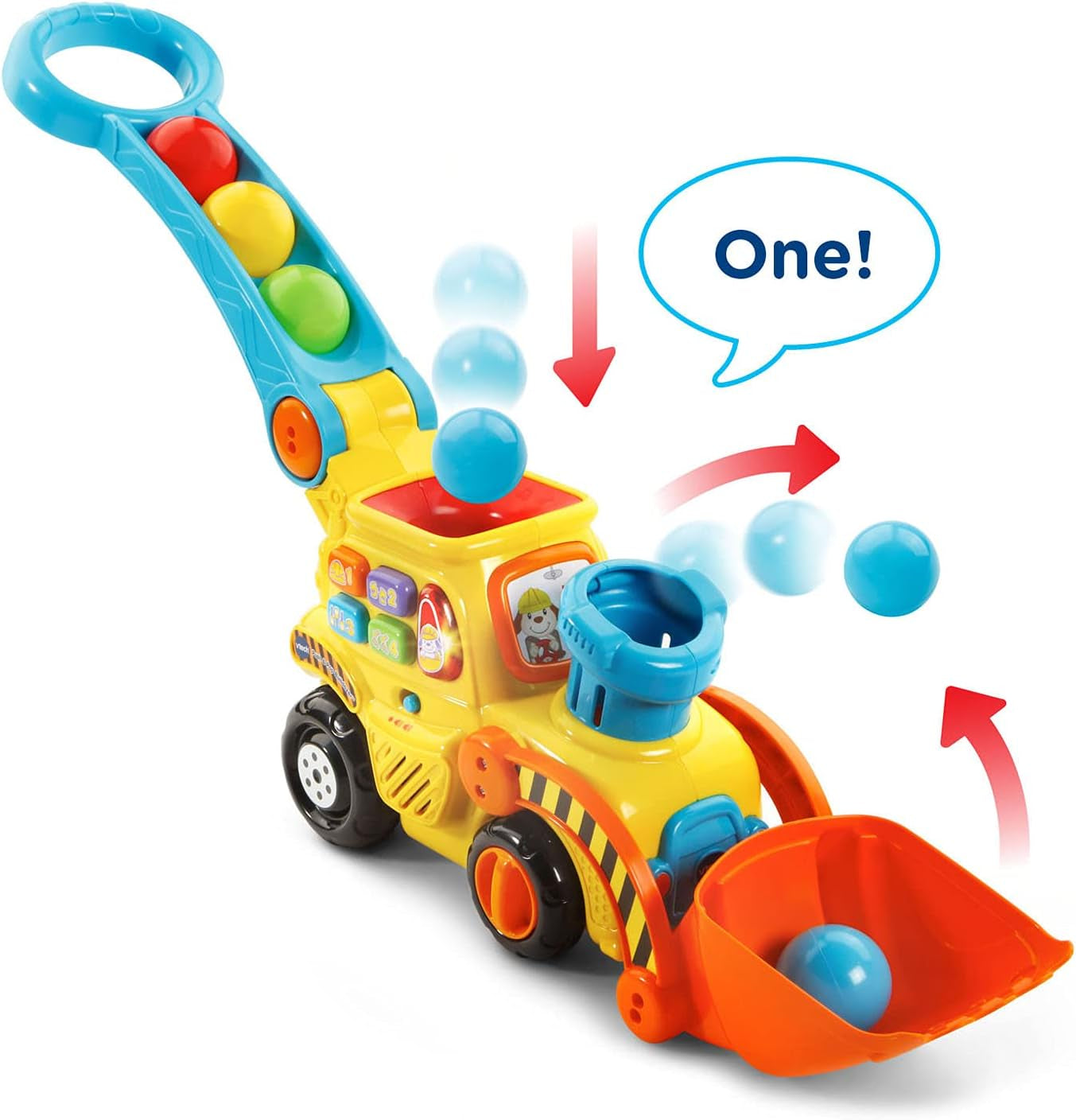 Pop-A-Balls Push and Pop Bulldozer, Yellow