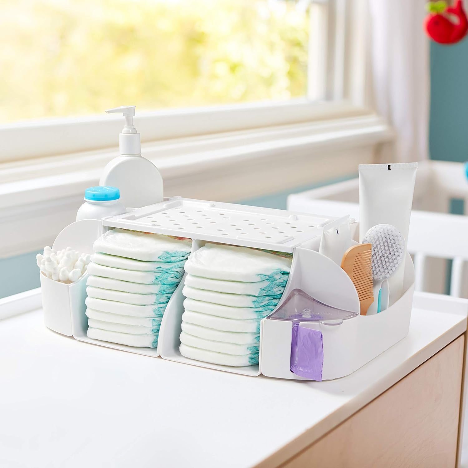 ® Diaper Change Organizer, Green/White