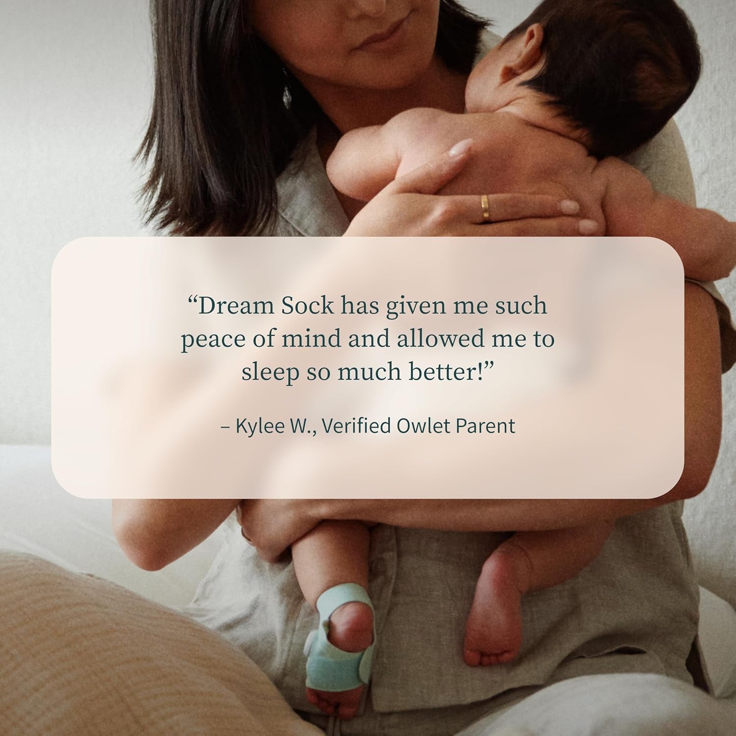 Owlet Dream Sock – Smart Wearable Baby Monitor, Infant Spo2 Monitor Tracks Heart Rate & Oxygen - Parents Receive Alerts, Sleep & Health Insights via App - Bedtime Blue