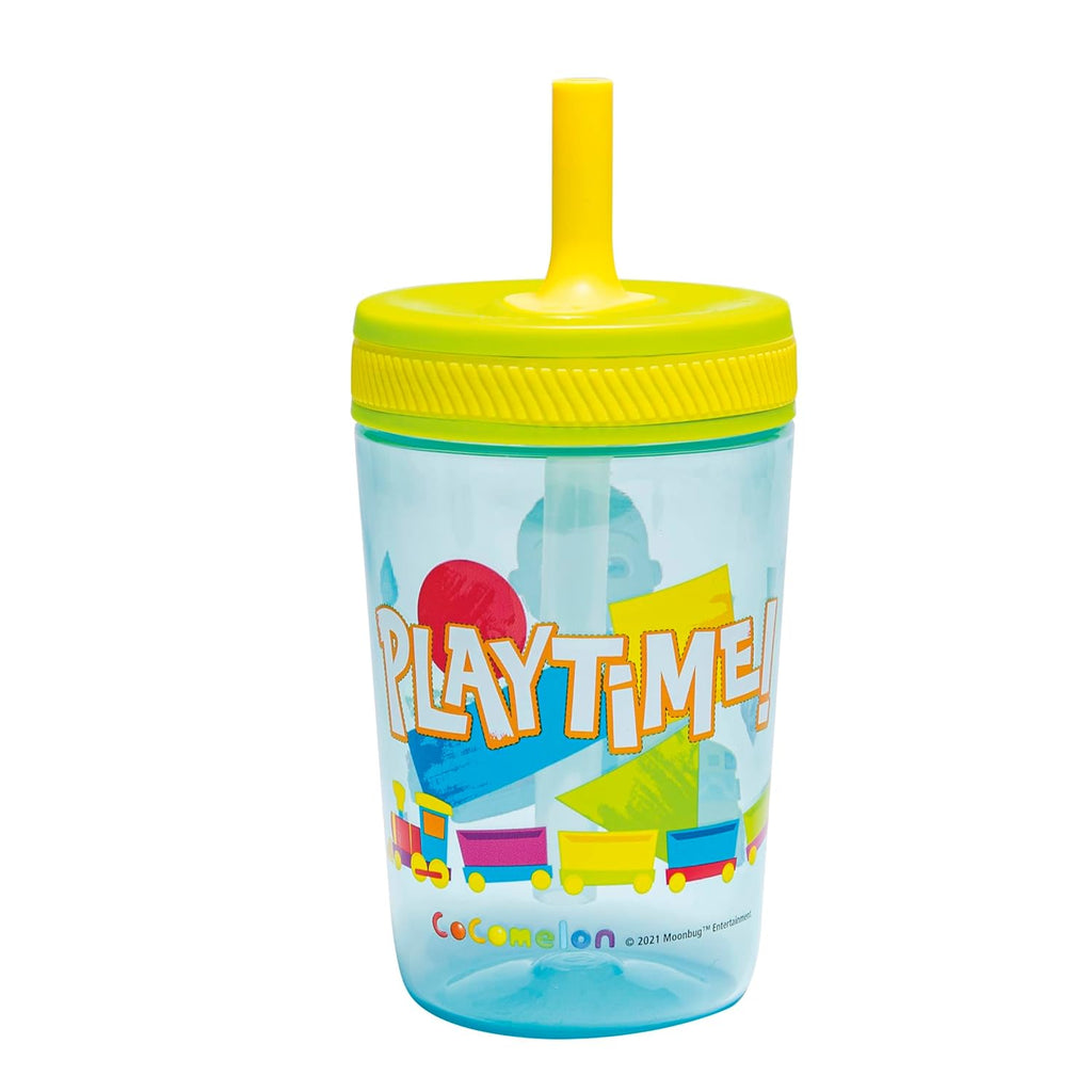 15Oz Cocomelon Kelso Tumbler Set, Leak-Proof Screw-On Lid with Straw Made of Durable Plastic and Silicone, Perfect Bundle for Kids