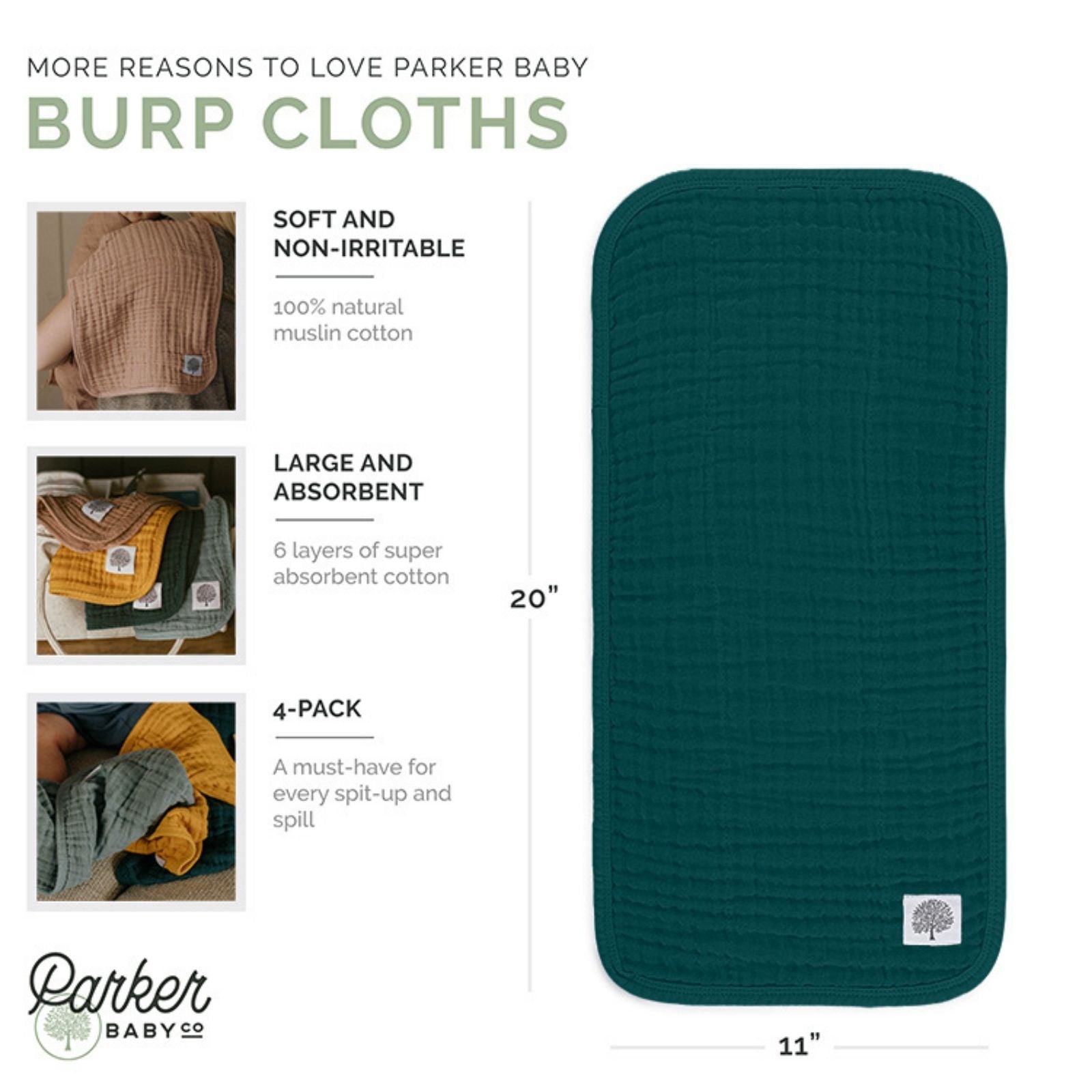 Dune Set — Muslin Burp Cloths (4 Pack)