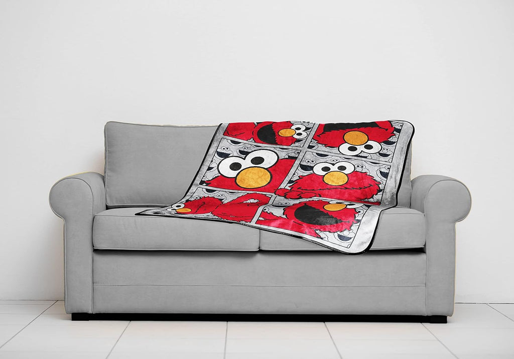 Sesame Street Hip Elmo Throw Blanket - Measures 40 X 50 Inches, Kids Bedding - Fade Resistant Super Soft Fleece